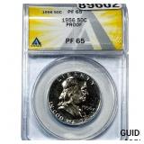 1956 Franklin Half Dollar ANACS PF65 PROOF