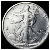 1917-S Walking Liberty Half Dollar CLOSELY  UNCIR