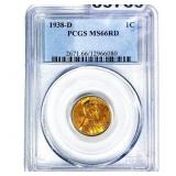 1938-D Wheat Cent PCGS MS66 RD