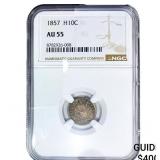 1857 Standing Liberty Dime NGC AU55