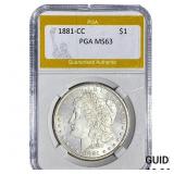 1881-CC Morgan Silver Dollar PGA MS63