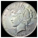 1928 Silver Peace Dollar NEARLY UNCIRCULATED