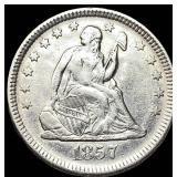 1857 Seated Liberty Quarter CLOSELY  UNCIRCULATED