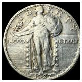 1927-S Silver Standing Liberty Quarter NEARLY  UN