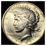 1921 Silver Peace Dollar CLOSELY UNCIRCULATED