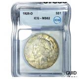 1926-D Silver Peace Dollar ICG MS62