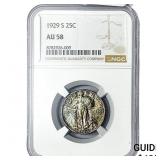 1929-S Standing Liberty Quarter NGC AU58