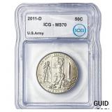 2011-D  ICG MS70 US ARMY 50C