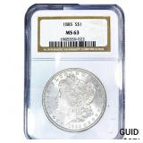 1885 Morgan Silver Dollar NGC MS63