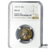 1947-D Washington Silver Quarter NGC MS67