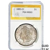 1885-CC Morgan Silver Dollar PGA MS63