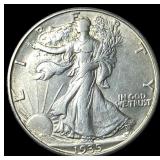 1935-D Silver Walking Liberty Half Dollar CLOSELY