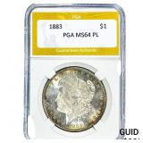 1883 Morgan Silver Dollar PGA MS64 PL
