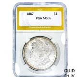 1887 Morgan Silver Dollar PGA MS66