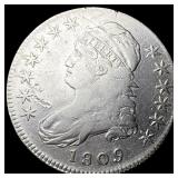 1809 Capped Bust Half Dollar ABOUT  UNCIRCULATED