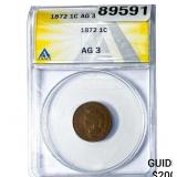 1872 Indian Head Cent ANACS AG3