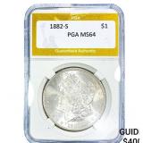 1882-S Morgan Silver Dollar PGA MS64