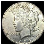 1924-S Silver Peace Dollar CLOSELY UNCIRCULATED