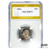 1951 Washington Silver Quarter PGA MS67+