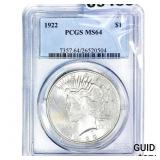 1922 Silver Peace Dollar NGC MS64