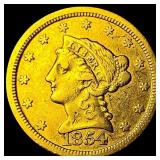 1854 Gold $2.50 Liberty Head Quarter Eagle CLOSELY