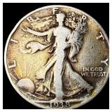 1938-D Silver Walking Liberty Half Dollar LIGHTLY