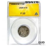 1926-S Buffalo Nickel ANACS F12