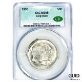 1936 Long Island Half Dollar CAC MS65