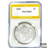1890 Morgan Silver Dollar PGA MS64