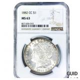 1882-CC Morgan Silver Dollar NGC MS63