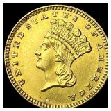 1888 Gold $1 Indian Head Type 3 CLOSELY  UNCIRCUL