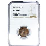 1909 Wheat Cent NGC MS63 VDB