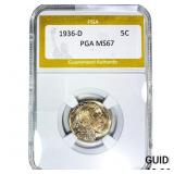 1936-D Buffalo Nickel PGA MS67