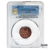 1802 Sweden Copper 1/12 Skilling PCGS MS54 RB