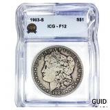 1903-S Morgan Silver Dollar ICG F12