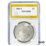 1881-S Morgan Silver Dollar PGA MS66