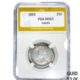 1893 Isabella Silver Quarter PGA MS63