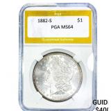 1882-S Morgan Silver Dollar PGA MS64