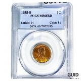 1938-S Wheat Cent PCGS MS65 RD