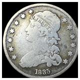 1835 Capped Bust Silver Quarter LIGHTLY  CIRCULAT