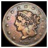 1839 Braided Hair Large Cent LIGHTLY  CIRCULATED
