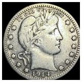 1914-S Barber Silver Quarter LIGHTLY  CIRCULATED
