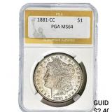 1881-CC Morgan Silver Dollar PGA MS64