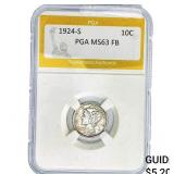 1924-S Mercury Silver Dime PGA MS63 FB