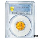 1954-S Wheat Cent PCGS MS67 RD