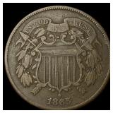 1865 Two-Cent Piece NICELY CIRCULATED