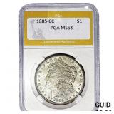 1885-CC Morgan Silver Dollar PGA MS63
