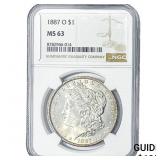 1887-S Morgan Silver Dollar NGC MS63