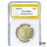 1953-S Washington Carver Half Dollar PGA MS66