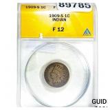 1909-S Indian Head Cent ANACS F12